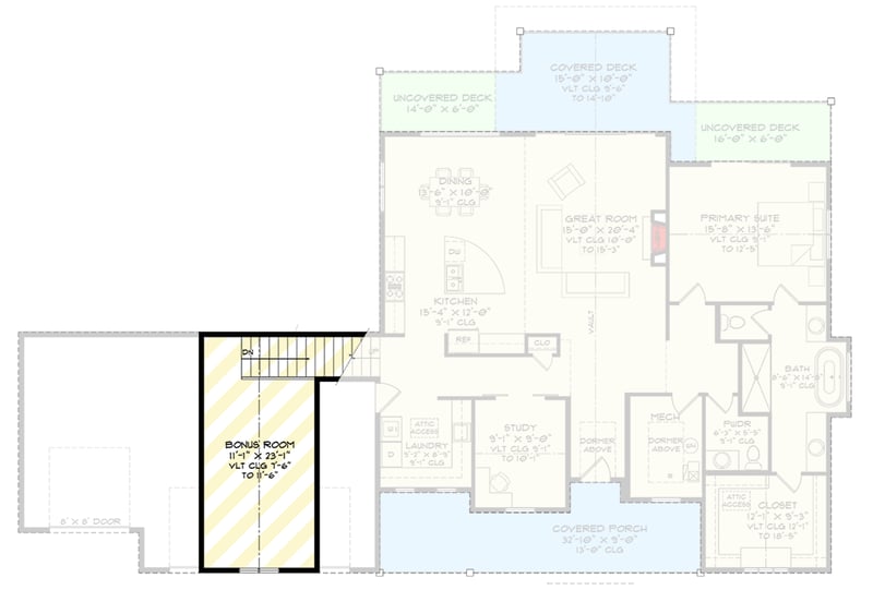 Plan 520036RKY: Modern Farmhouse House Plan with Flexible Living and Three Car Garage - Floor Plan - Upper Bonus Level - Country, Modern Farmhouse, Mountain, New American