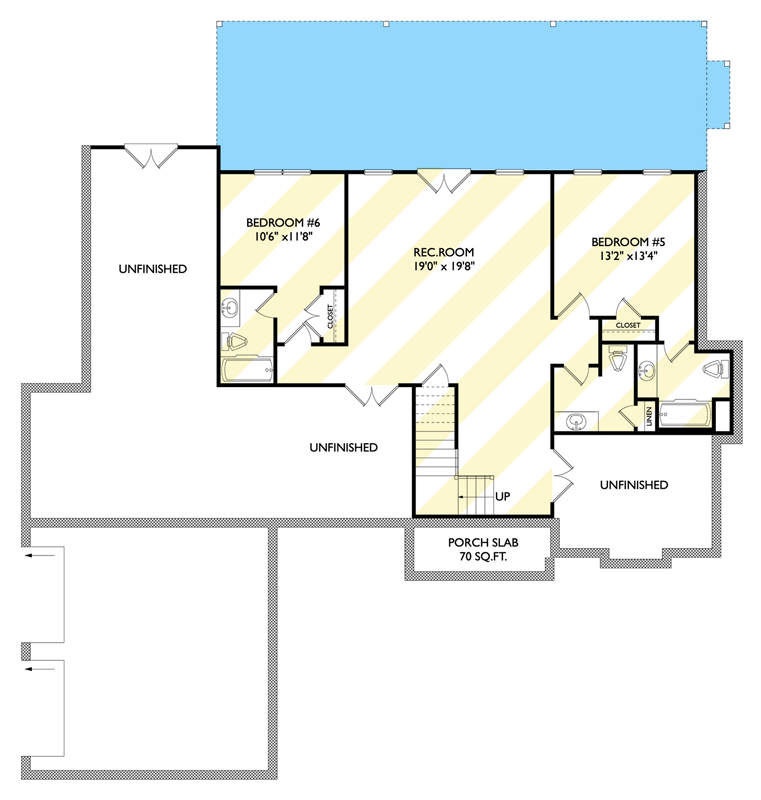 Plan 750036LDG: Craftsman New American House Plan with Vaulted Great Room and Outdoor Living - Floor Plan - Optionally Finished Basement - Craftsman, New American