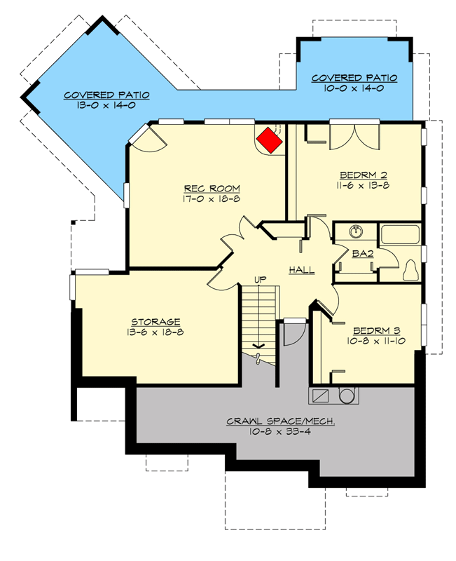 Plan 230018JD: Craftsman Mountain House Plan with 3 Bedrooms and Expansive Decks - Floor Plan - Walkout Basement - Craftsman, Mountain