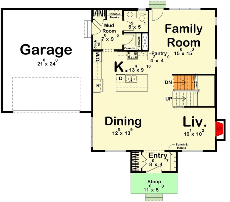 Plan 623616DJ: Elegant French Country House Plan with 3 Bedrooms and Optional Lower Level - Floor Plan - Main Level - European, French Country