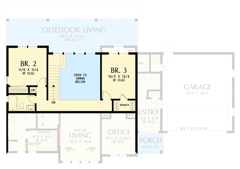 Plan 69916AM: Sleek Contemporary Farmhouse House Plan with 3 Beds and 2-Car Garage - Floor Plan - 2nd Floor - Contemporary, Northwest, Scandinavian, Transitional