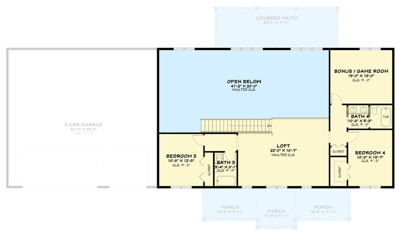 Plan 850027PKE: Modern Barndominium House Plan with 5 Beds and 3-Car Garage - Floor Plan - 2nd Floor - Barndominium
