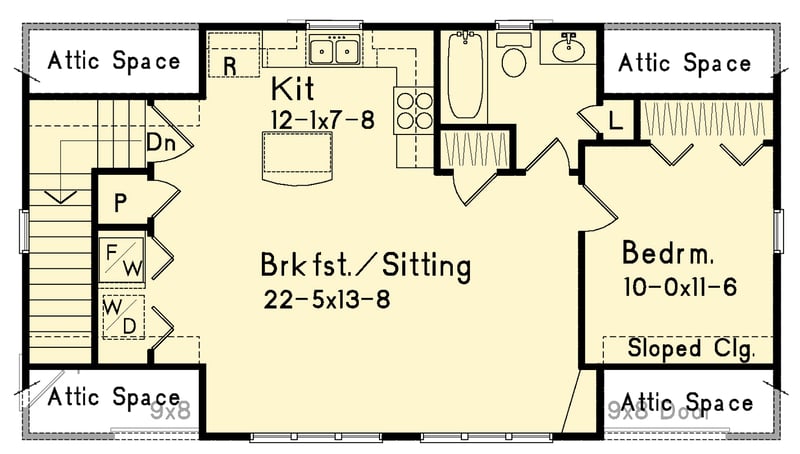 Plan 22195SL: Craftsman 3-Car Garage House Plan with 1-Bedroom Apartment - Floor Plan - 2nd Floor - Craftsman