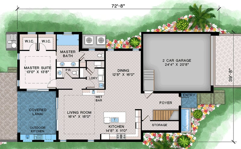 Plan 660030JMD: Modern 3 Bedroom House Plan with 4 Baths and 2-Car Garage - Floor Plan - Main Level - Contemporary, Modern