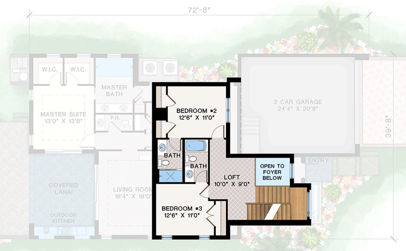 Plan 660030JMD: Modern 3 Bedroom House Plan with 4 Baths and 2-Car Garage - Floor Plan - 2nd Floor - Contemporary, Modern