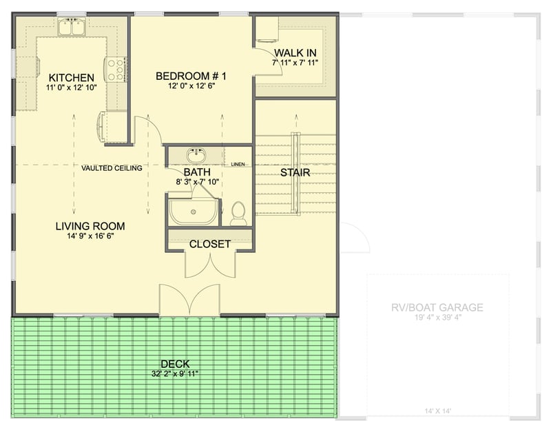 Plan 61741UT: Barndominium House Plan with 1 Bedroom and Expansive Garage - Floor Plan - 2nd Floor - Barndominium
