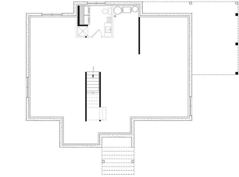 Plan 22747DR: New American Craftsman House Plan with 1 Bedroom and Butler Pantry - Floor Plan - Unfinished Basement - Craftsman, New American, Traditional