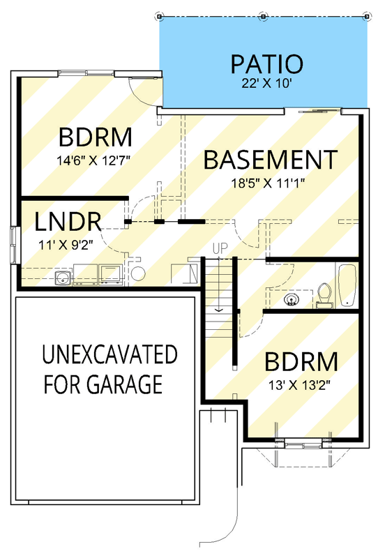 Plan 267108SPK: Three Bedroom Craftsman Plan with Optionally Finished Basement - Floor Plan - Lower Level - Craftsman, Traditional, Vacation