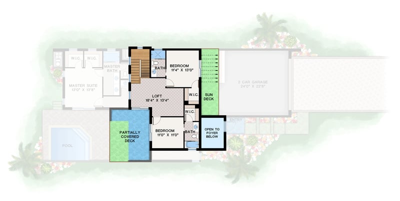 Plan 660031JMD: Contemporary 3-Bedroom House Plan with First-Floor Master and Outdoor Kitchen - Floor Plan - 2nd Floor - Contemporary, Modern