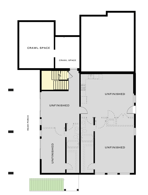 Plan 147065RML: Modern 3-Bedroom House Plan Featuring a Dramatic Two-Story Great Room - Floor Plan - Basement Level - Contemporary, Modern