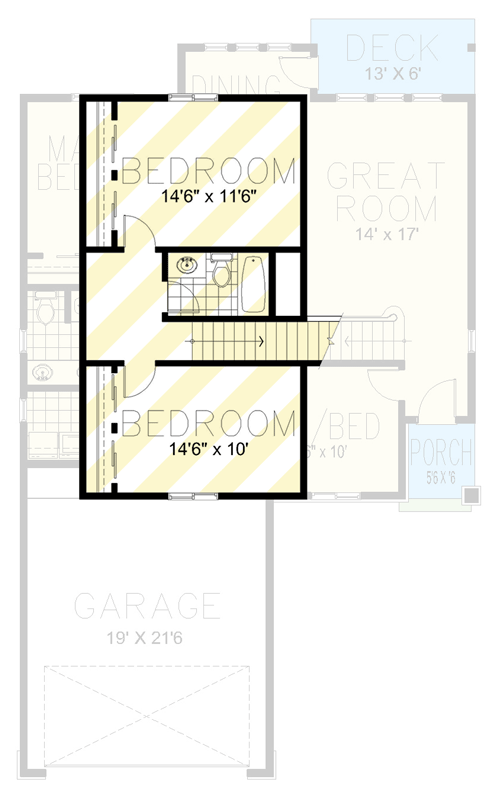 Plan 267110SPK: Charming Craftsman Farmhouse House Plan with Main Level Master - Floor Plan - Optionally Finished Second Level - Craftsman, Farmhouse, Traditional