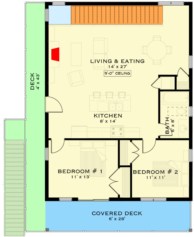Plan 147066RML: Modern Farmhouse Craftsman House Plan with 2 Beds and Workshop - Floor Plan - 2nd Floor - Country, Craftsman, Modern Farmhouse