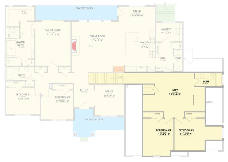 Plan 849063PGE: Spacious Two-Story Craftsman House Plan with 5 Beds and 3-Car Garage - Floor Plan - 2nd Floor - Craftsman, Farmhouse, Modern Farmhouse, New American, Traditional