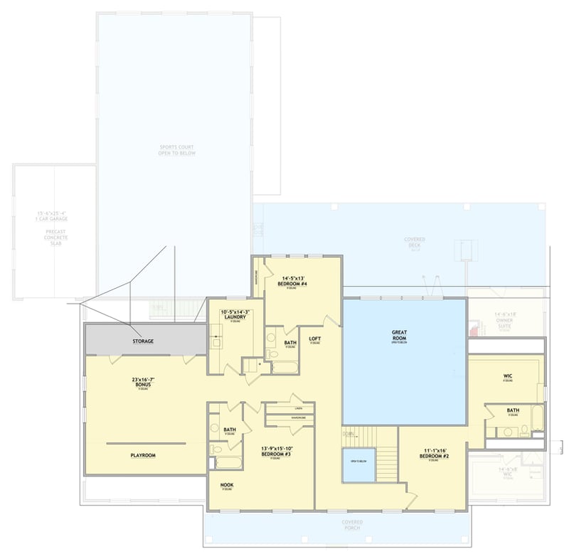 Plan 849064PGE: Grand Southern Traditional House Plan with 6 Bedrooms and 4-Car Garage - Floor Plan -  - Colonial, Georgian, Southern, Southern Traditional, Traditional