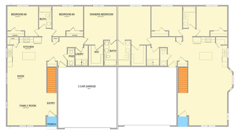 Plan 849065PGE: Traditional Multi-Family House Plan with 3-4 Beds and Basement - Floor Plan - Basement Level - New American, Ranch, Traditional