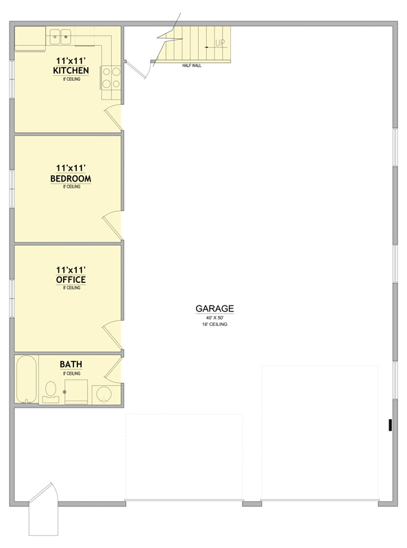 Plan 849071PGE: Farmhouse Garage Plan with RV Garage and Loft Living - Floor Plan -  - Craftsman, Farmhouse