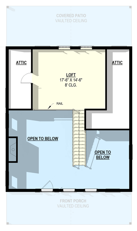 Plan 405139FDC: One-Bedroom Barndominium House Plan with Loft and Two-Story Great Room - Floor Plan - 2nd Floor - Barndominium, Farmhouse