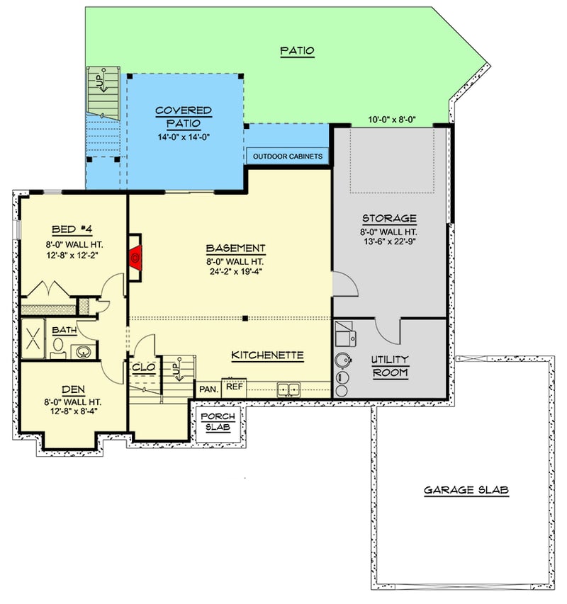 Plan 135420GRA: Striking Modern House Plan with 3 Bedrooms and Walkout Lower Level - Floor Plan - Finished Lower Level Walkout Basement - Contemporary, Modern, New American
