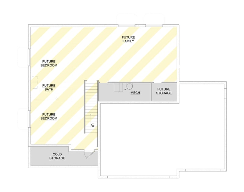 Plan 849072PGE: Traditional House Plan with 4 Bedrooms and Home Office - Floor Plan - Lower Level - Optionally Finished Basement - Coastal, Country, Craftsman, Farmhouse, Traditional