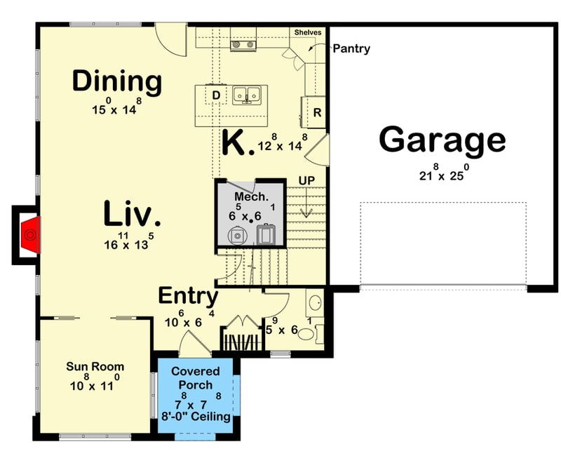 Plan 623633DJ: Coastal Contemporary 4-Bedroom House Plan with Expansive Outdoor Living - Floor Plan - Main Level - Coastal Contemporary, Contemporary, Florida-Style