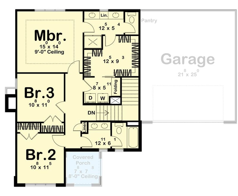 Plan 623633DJ: Coastal Contemporary 4-Bedroom House Plan with Expansive Outdoor Living - Floor Plan - 2nd Floor - Coastal Contemporary, Contemporary, Florida-Style