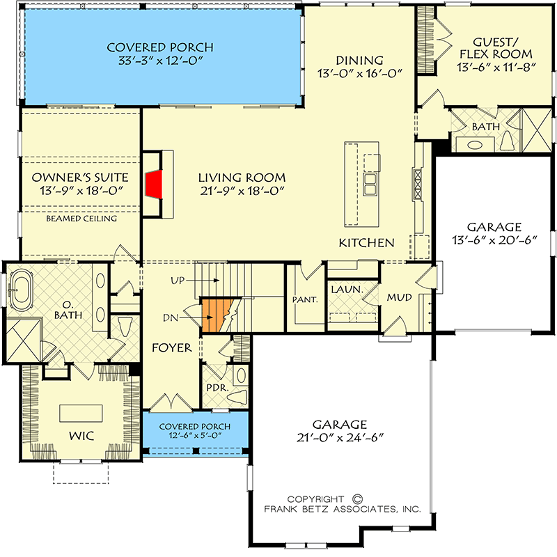 Plan 710450BTZ: Luxury 5-Bedroom European Transitional House Plan with Main Level Master - Floor Plan - Main Level - European, Southern, Transitional
