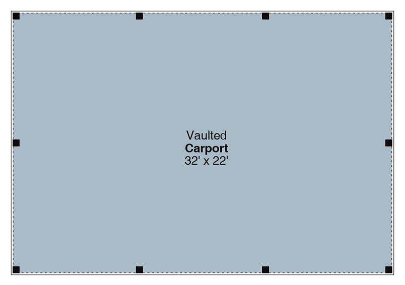 Plan 720182DA: Farmhouse-Style 3-Car Carport Plan with Gable Roof - Floor Plan - Main Level - Country, Farmhouse, Traditional