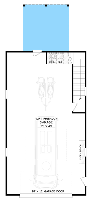 Plan 680661VR: Barn Style Garage Plan with RV Garage and Two Bedrooms Upstairs - Floor Plan -  - Farmhouse