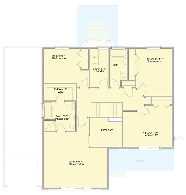 Plan 849077PGE: Two-Story Traditional House Plan with Upstairs Retreat and a 3-Car Garage - Floor Plan - 2nd Floor - Craftsman, Farmhouse, Traditional