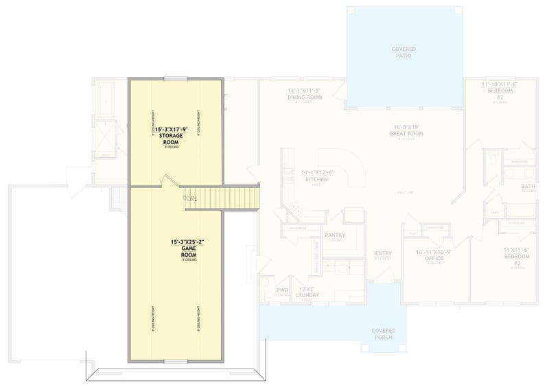 Plan 849084PGE: Craftsman Ranch House Plan with Split Bedrooms and 3-Car Garage - Floor Plan - 2nd Floor - Craftsman, Ranch, Traditional
