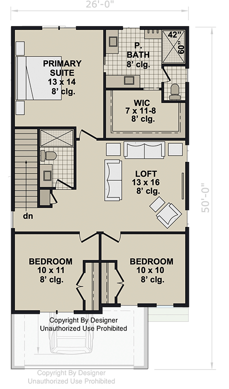 Plan 140051RK: Inviting 3-Bedroom Farmhouse House Plan with Loft and 2-Car Garage - Floor Plan - 2nd Floor - Farmhouse, Traditional