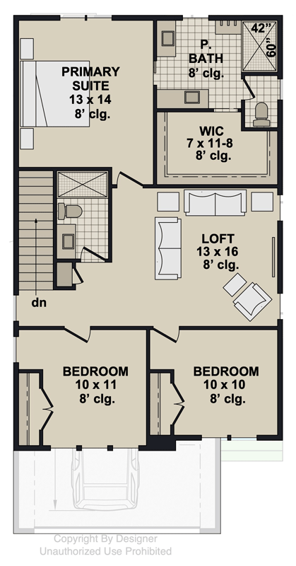 Plan 140052RK: Traditional 3 Bedroom House Plan with Loft and 2-Car Garage - Floor Plan - 2nd Floor - Contemporary, Shingle, Traditional