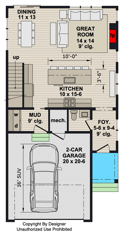 Plan 140053RK: Modern Farmhouse House Plan with 3 Bedrooms and Versatile Loft - Floor Plan - Main Level - Contemporary, Craftsman, Modern Farmhouse, New American