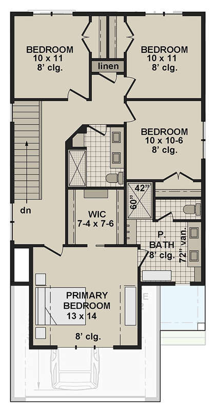 Plan 140054RK: Modern Farmhouse House Plan with 4 Bedrooms and 2-Car Garage - Floor Plan -  - Farmhouse, Modern Farmhouse, New American