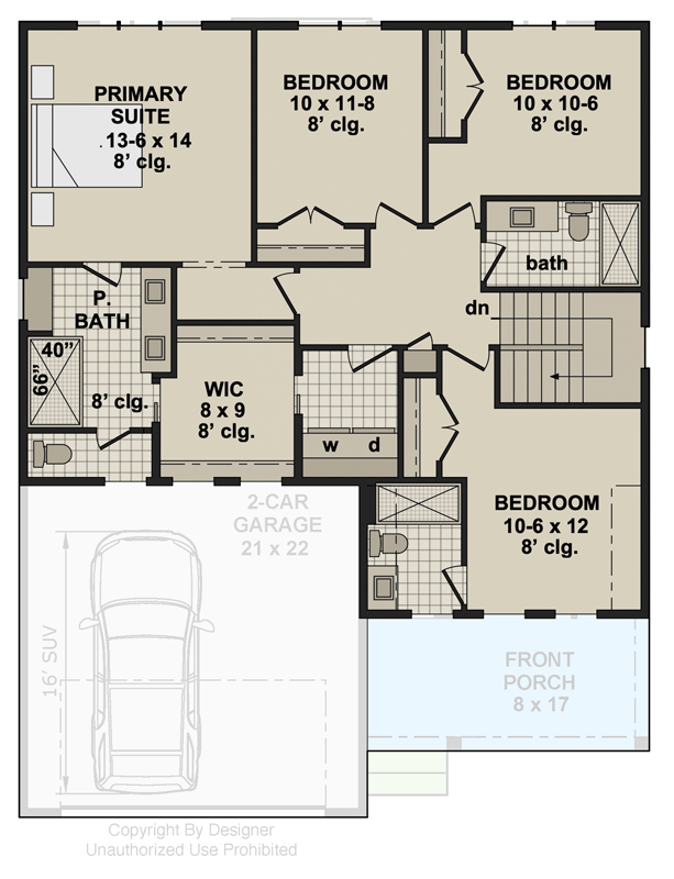Plan 140061RK: Modern Farmhouse House Plan with 3 Bedrooms, Home Office, and 2-Car Garage - Floor Plan - 