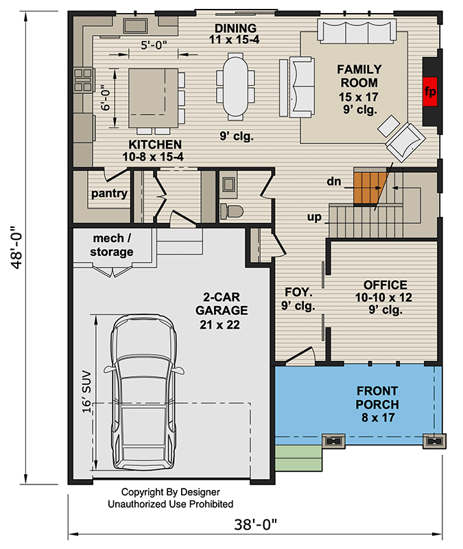 Plan 140062RK: Craftsman Traditional House Plan with 3 Beds and 2-Car Garage - Floor Plan -  - Craftsman, Traditional