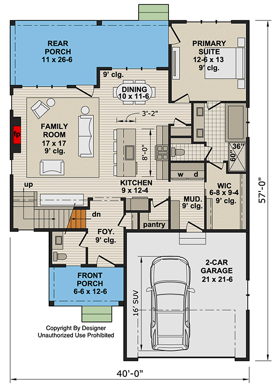 Plan 140067RK: Modern Farmhouse House Plan with 3 Beds, Loft, and 2-Car Garage - Floor Plan - - Modern Farmhouse, Traditional