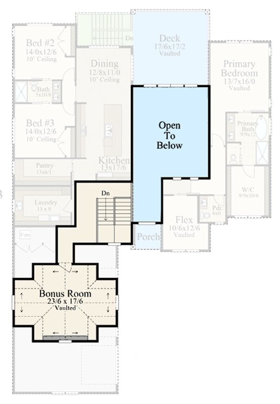 Plan 85491MS: Modern Farmhouse House Plan with 4 Beds and 3-Car Garage - Floor Plan - 2nd Level - Modern Farmhouse, New American