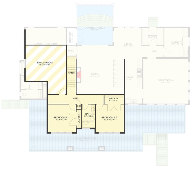 Plan 61751UT: Traditional House Plan with 3-4 Bedrooms, Home Theater, and Walkout Basement - Floor Plan - 2nd Level - New American, Traditional