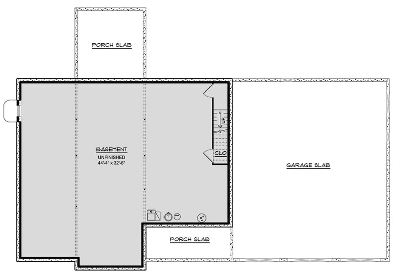 Plan 135424GRA: Modern Ranch House Plan with 3 Beds, 3-Car Garage, and Flexible Rec Room - Floor Plan - Unfinished Basement - Country, Craftsman, New American, Ranch