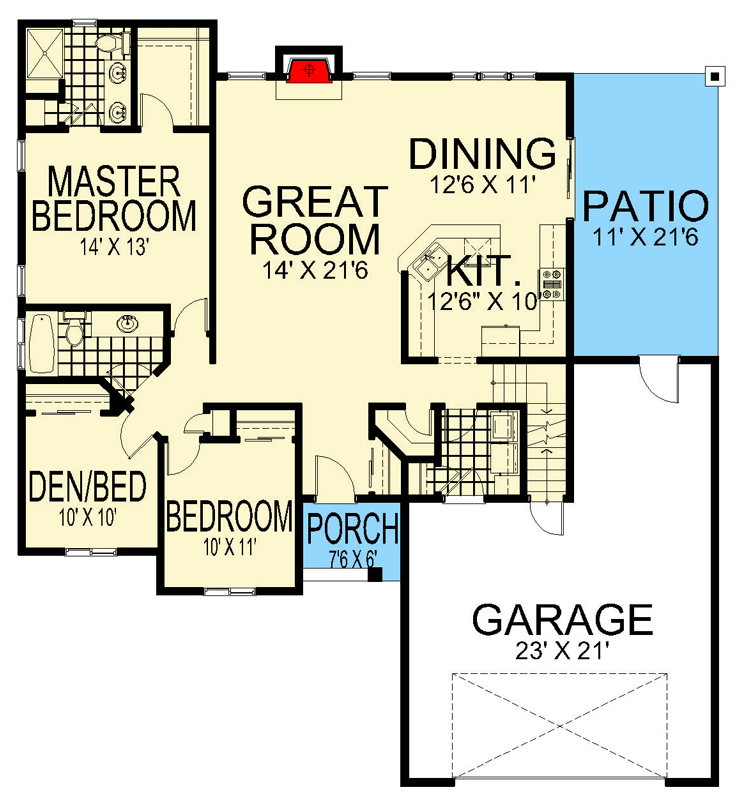 Plan 267122SPK: Modern Craftsman House Plan with 3 Beds and Bonus Room - Floor Plan - - Craftsman, Mountain, Northwest, Traditional