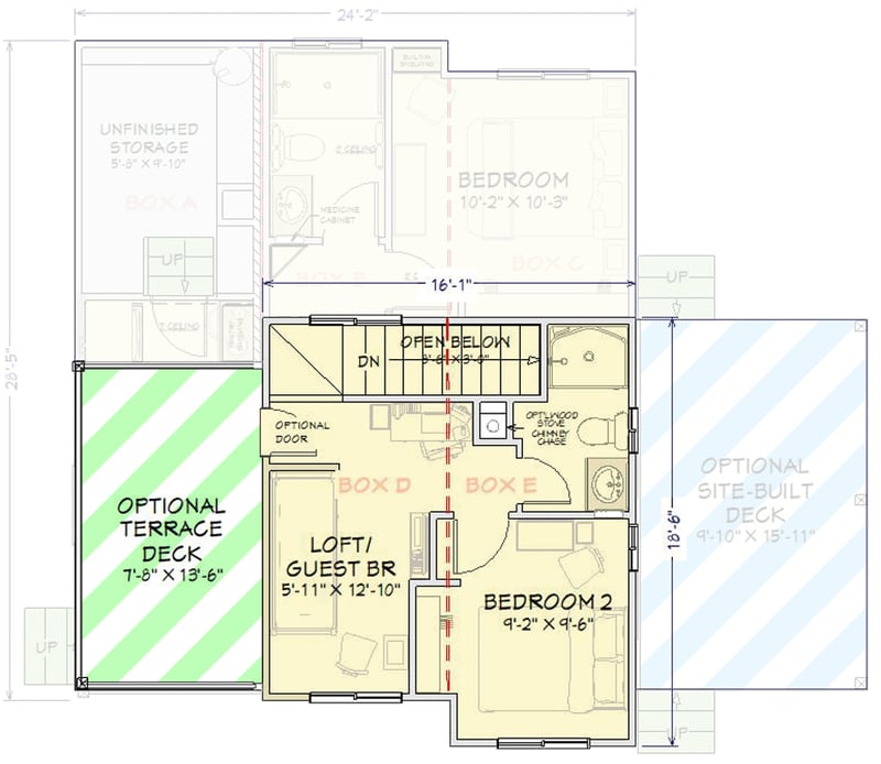 Plan 431003BOX: Small Home with Everything Needed for Affordable Efficient Living - Floor Plan - - Contemporary, Modern, Mountain, Transitional, Vacation