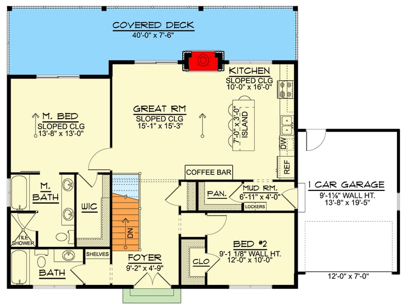 Plan 135425GRA: Contemporary 2-Bedroom House Plan with Walkout Basement and Expansive Deck - Floor Plan -  - Contemporary, Modern, New American