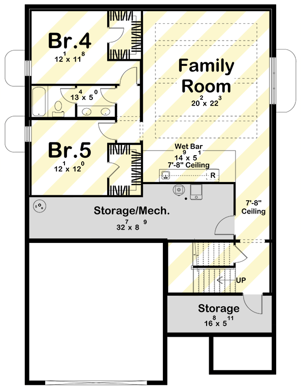 Plan 623647DJ: Modern Farmhouse House Plan with 3 Beds and Office - Floor Plan - Finished Lower Level Layout Option (+$ Paid Option) - Country, Farmhouse, Traditional
