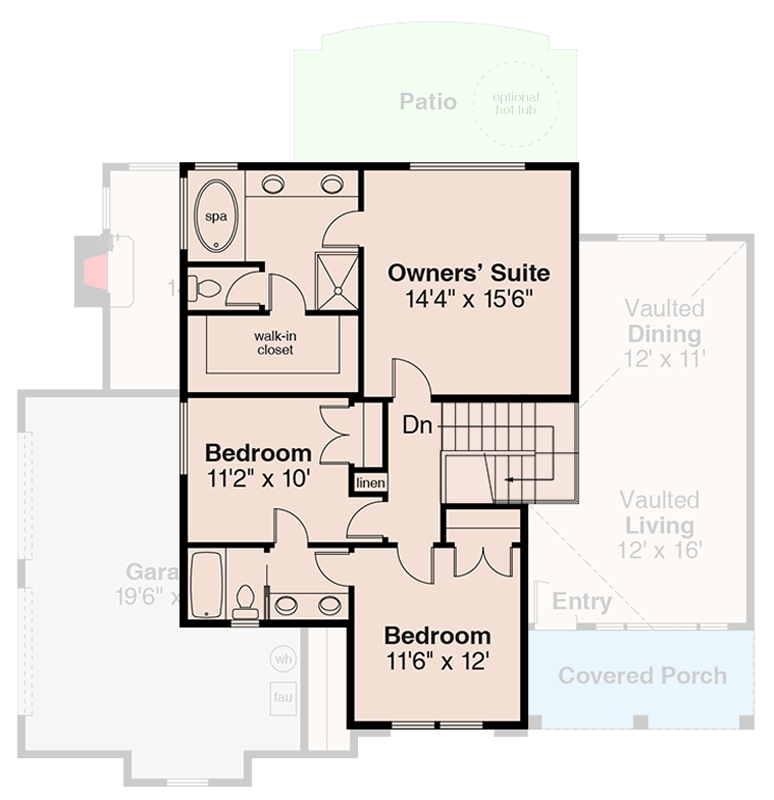 Plan 720185DA: Contemporary Southwest House Plan with 4 Bedrooms and 3 Baths - Floor Plan - 2nd Level - Contemporary, Mediterranean, Southwest