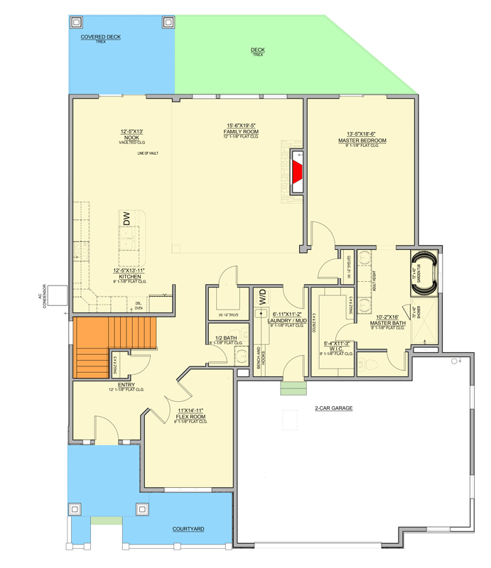 Plan 849104PGE: Craftsman Farmhouse House Plan with 3 Beds and Flexible Office or Study Space - Floor Plan - Main Level - Craftsman, Farmhouse, Mountain, New American