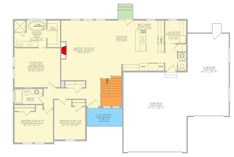 Plan 849105PGE: Single-Story Farmhouse House Plan with Three Bedrooms and Spacious Garage - Floor Plan - - Craftsman, Farmhouse