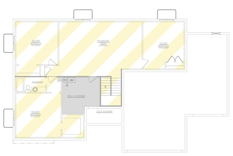 Plan 849105PGE: Single-Story Farmhouse House Plan with Three Bedrooms and Spacious Garage - Floor Plan - Optionally Finished Basement - Craftsman, Farmhouse