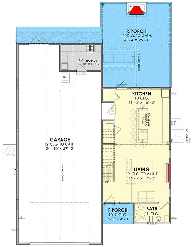 Plan 185043PHD: Modern Farmhouse Garage Plan with Indoor and Outdoor Living - Floor Plan - - Farmhouse, Modern Farmhouse, Southern