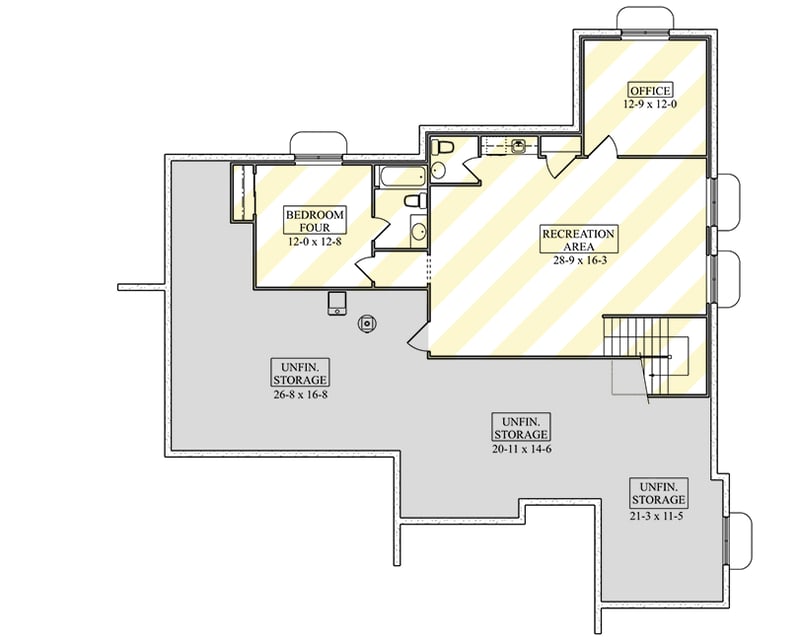 Plan 95378RW: Craftsman Mountain House Plan with Three Bedrooms and Three-Car Garage - Floor Plan - Optional Lower Level - Craftsman, Mountain, New American